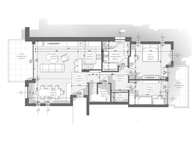 II.ker. Panorámás Penthouse extra 300m2-es Tetőterasz!